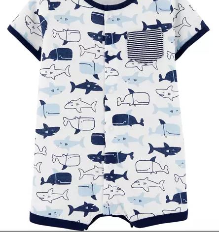 Carter's Baby Boys Whale Snap Up Romper, 24M - Hatolna Shop