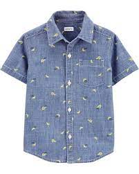 Carter's‏ Chambray Banana Chambray Button-Front Shirt, 3T - Hatolna Shop