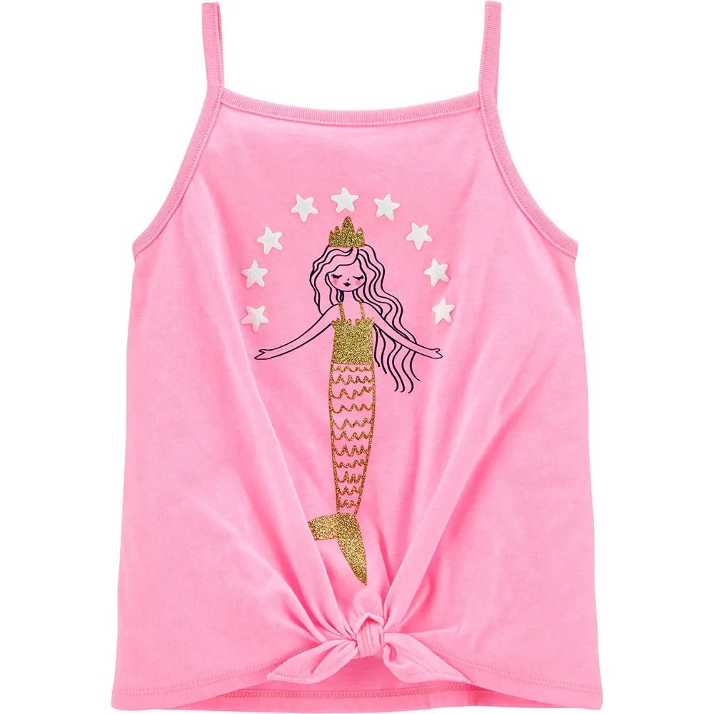Carter's Glitter Mermaid Tie-Front Jersey Tank For Kids, 4T - Hatolna Shop