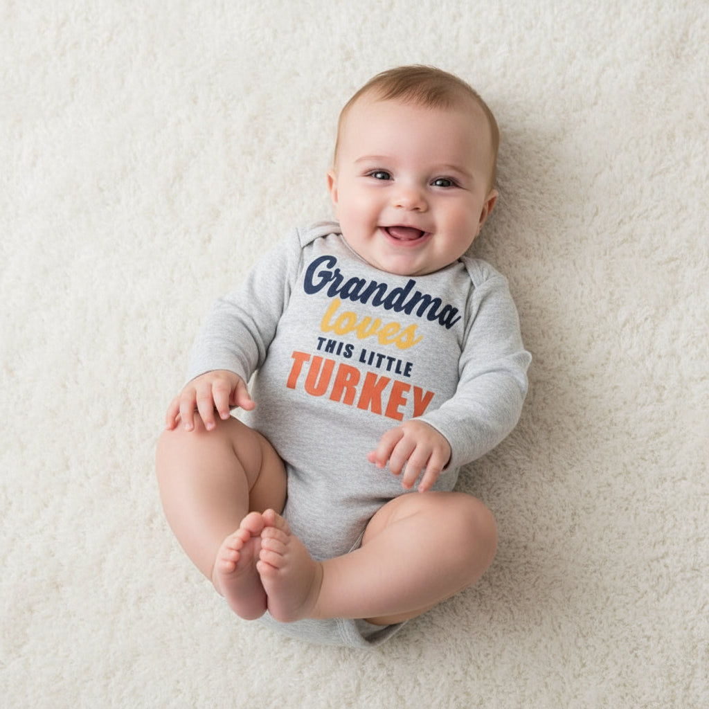 Carter's "Grandma Loves This Little Turkey" Thanksgiving Bodysuit, NB - Hatolna Shop