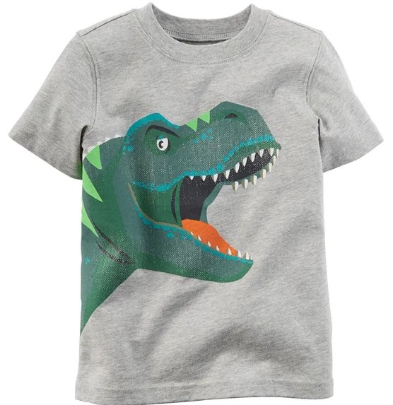 Carter's ‏Grey Dino Tee T-shirt For Kids, 2T - Hatolna Shop