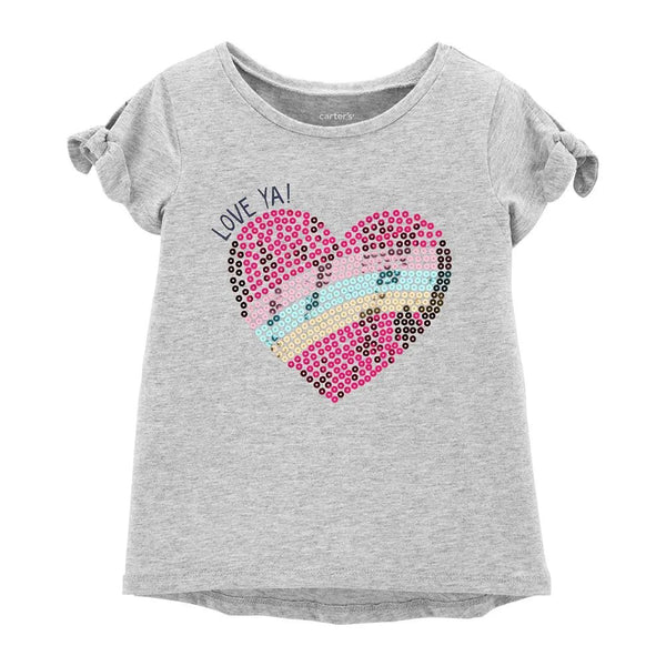 Carter's Sequin Heart Hi-Lo Tee - Baby, 3M - Hatolna Shop