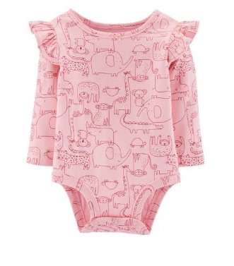 Carter's Zoo Animals Flutter Bodysuit - Baby Girl, 18M - Hatolna Shop