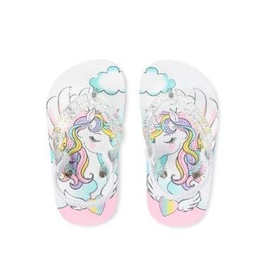 Ch. Place Glitters Unicorn Flip Flops For Kids, Size 24-25 - Hatolna Shop