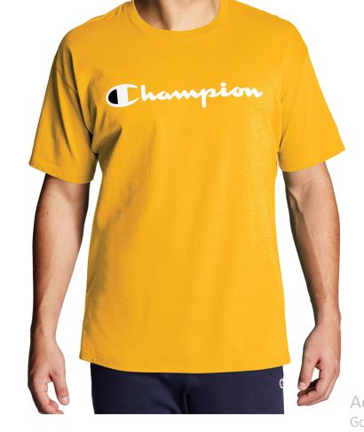 Champion RW Script Logo T-Shirt – Yellow, 14-16T - Hatolna Shop