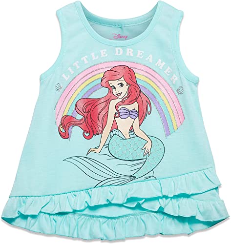 Disney Little Mermaid Girls Ariel Tank Top & French Terry Shorts Set, 5T - Hatolna Shop