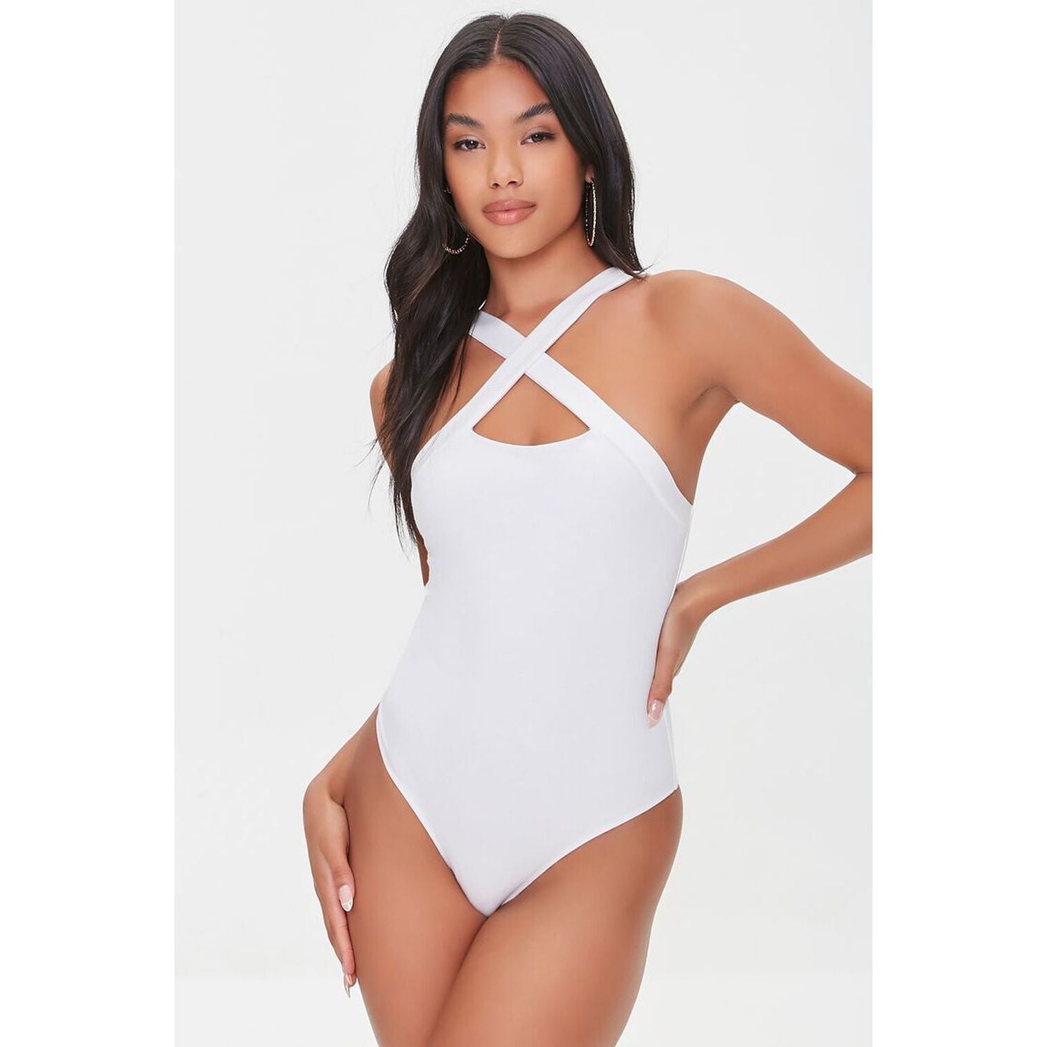 Forever 21 Crisscross-Strap Bodysuit for Women, L - Hatolna Shop