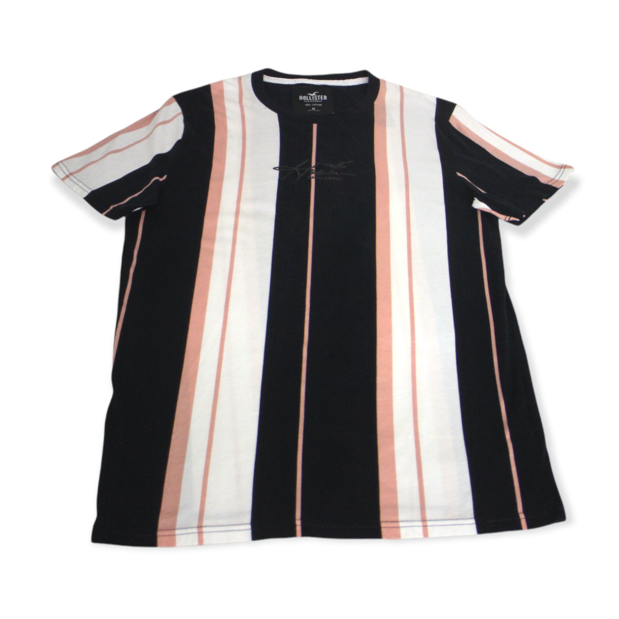Hol. Striped Logo Graphic Tee For Men, M - Hatolna Shop