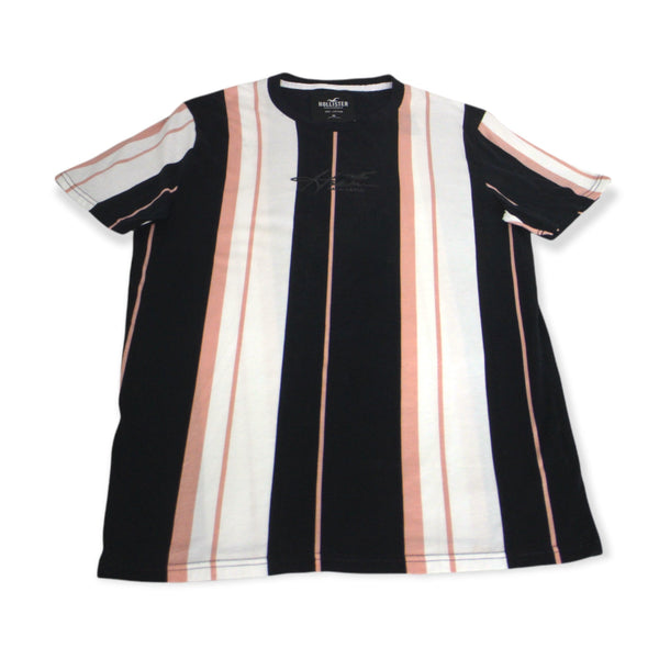 Hol. Striped Logo Graphic Tee For Men, M - Hatolna Shop