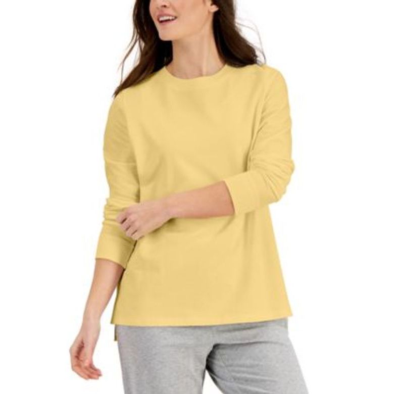 Karen Scott Cotton High-Low Sweatshirt, M +