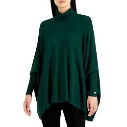 Alfani Turtleneck Poncho Sweater, L +