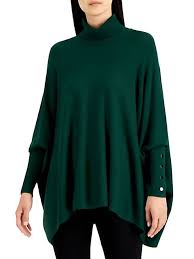 Alfani Turtleneck Poncho Sweater, L*/