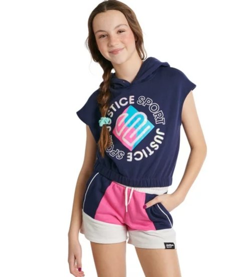 Justice Girls J-Sport Cut Off Hoodie,12-14T - Hatolna Shop