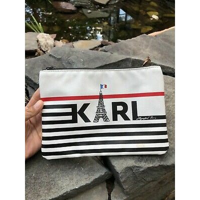 Karl Lagerfeld Paris Black Leather Clutch Bag - Hatolna Shop