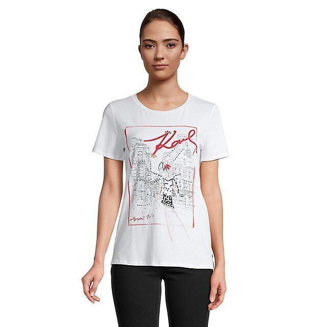 Karl Lagerfeld Paris T-shirt For Women, XS - Hatolna Shop