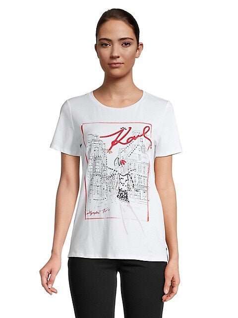 Karl Lagerfeld Paris T-shirt For Women, XS - Hatolna Shop