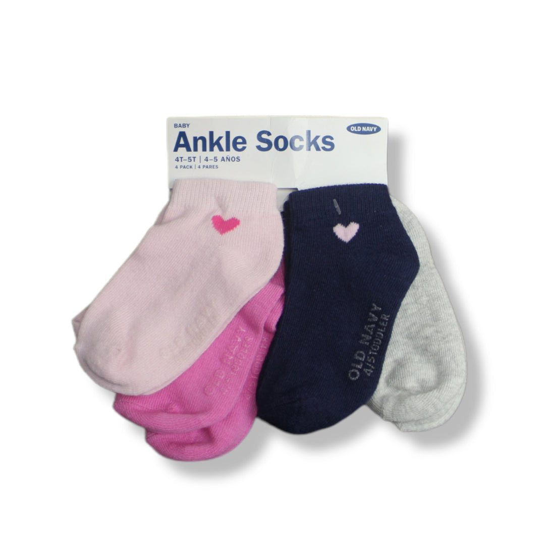 Old Navy 4-pack Ankle Socks For Kids, 4-5T - Hatolna Shop