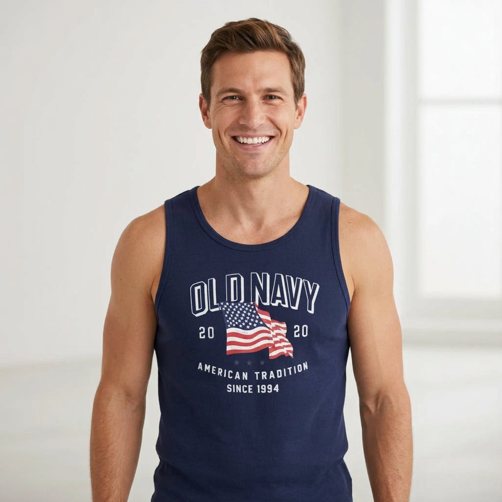 Old Navy Tank 2020 American Flag Sleeveless Graphic T-shirt, XL - Hatolna Shop