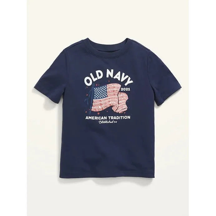 Old Navy Unisex 2021 American Flag T-Shirt For Kids, 4T - Hatolna Shop