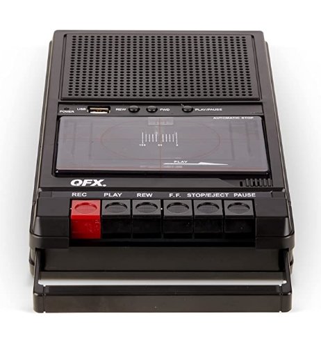 QFX RETRO-39 Shoebox Tape Recorder with USB Player, Black - Hatolna Shop