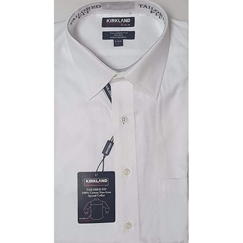 Kirkland Signature Men's Long Sleeve Button Down Dress Shirt ,17.5 x 35 +