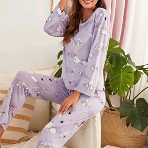 Shein Women's Love U To The Moon & back Flannel pcs Pjs, S +