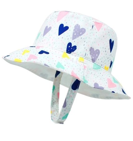 Shein Baby Heart Print Bucket Hat, 1-2T - Hatolna Shop