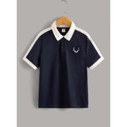 Shein Boys Graphic Contrast Collar Polo Shirt, 9T - Hatolna Shop