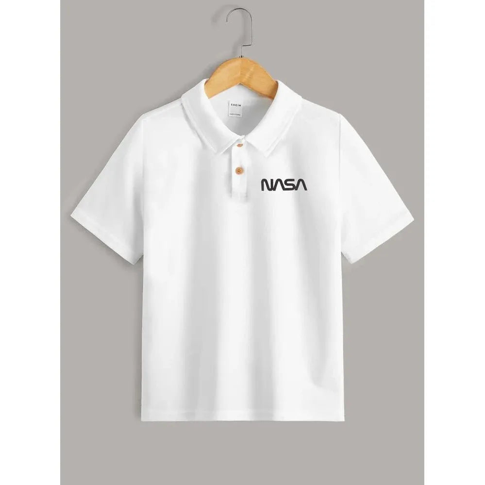 Shein Boys Letter Graphic Polo Shirt, 13-14T - Hatolna Shop