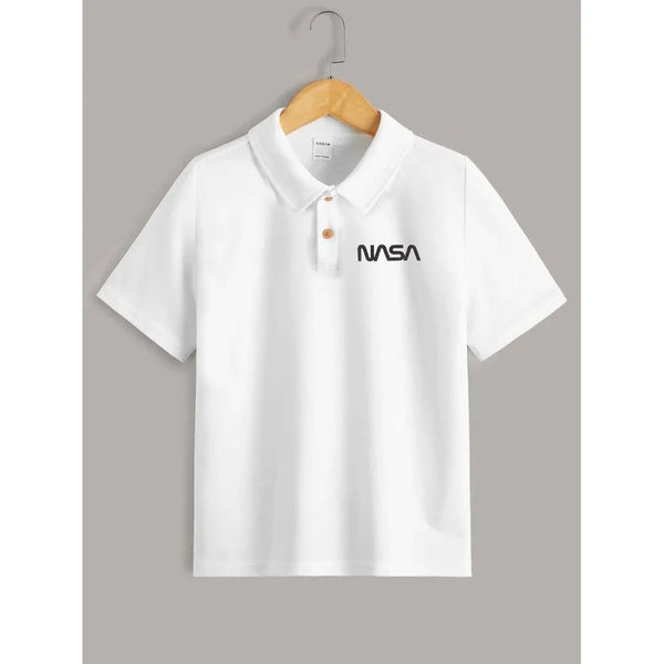 Shein Boys Letter Graphic Polo Shirt, 13-14T - Hatolna Shop