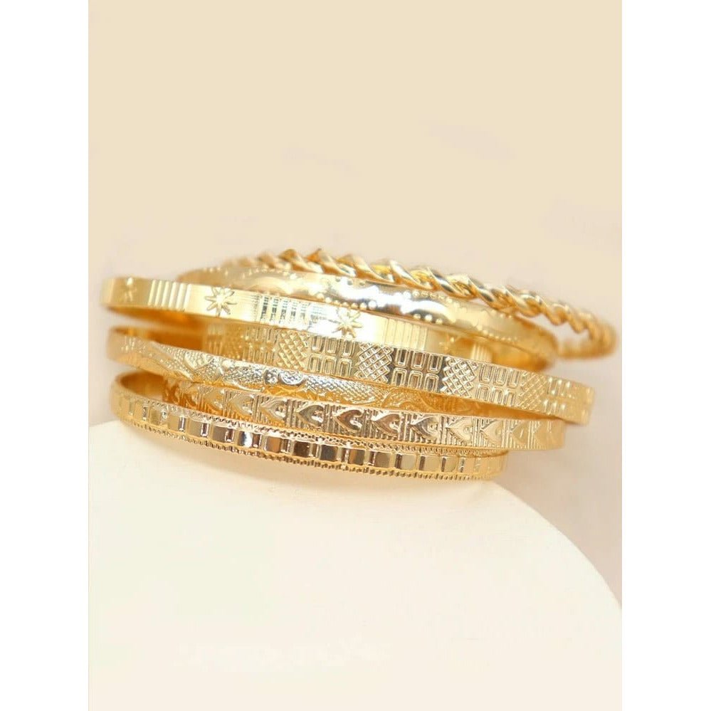 Shein Gold Metal Bracelet, 8pcs - Hatolna Shop