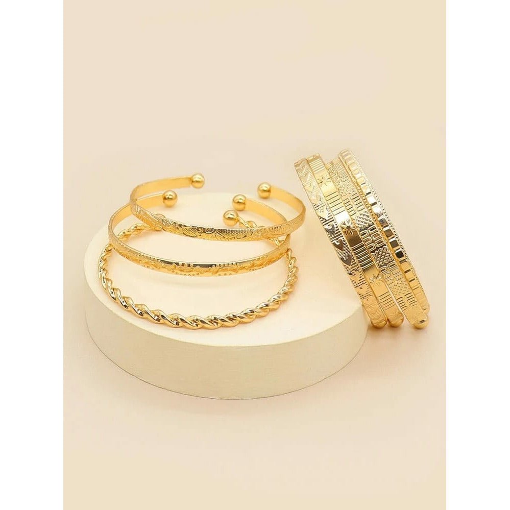 Shein Gold Metal Bracelet, 8pcs - Hatolna Shop