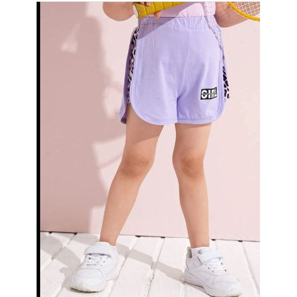 SHEIN Leopard Panel Track Shorts For Kids, 2T - Hatolna Shop