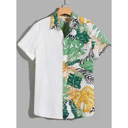 Shein Men Colorblock Tropical Print Shirt, XXL - Hatolna Shop