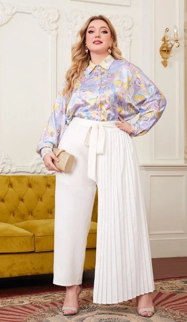 Shein Plus Floral Print Button Through Shirt, XL - Hatolna Shop