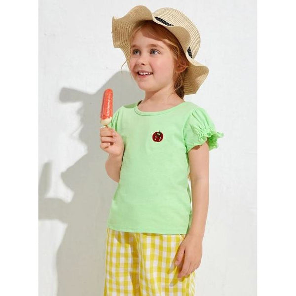 SHEIN Tomato Embroidery Tee For Kids, 2T - Hatolna Shop