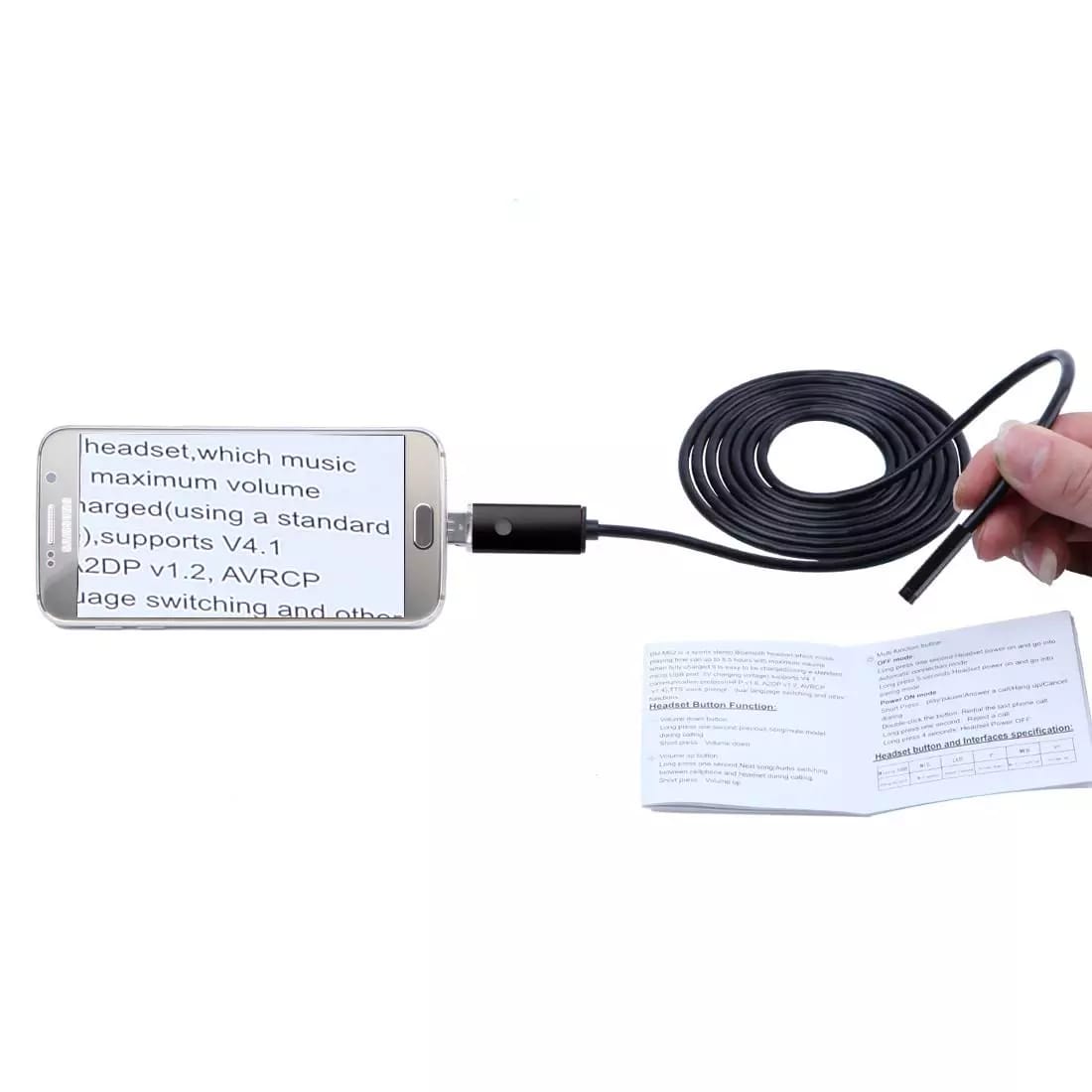 Smartcam Android Endoscope Waterproof Inspection Borescope Tube Camer Black 2M - Black 2m - Hatolna Shop