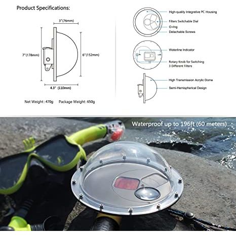 SoonSun Waterproof Dome Port - Hatolna Shop