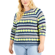 Style & Co Argyle Crewneck Sweater For Women, L - Hatolna Shop