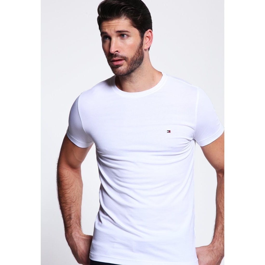 Tommy Stretch Slim Fit Tee - Basic T-shirt, L - Hatolna Shop