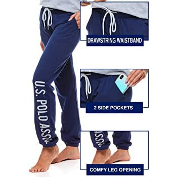 U.S Polo 2pcs Pajamas For Women, M (Grey) - Hatolna Shop