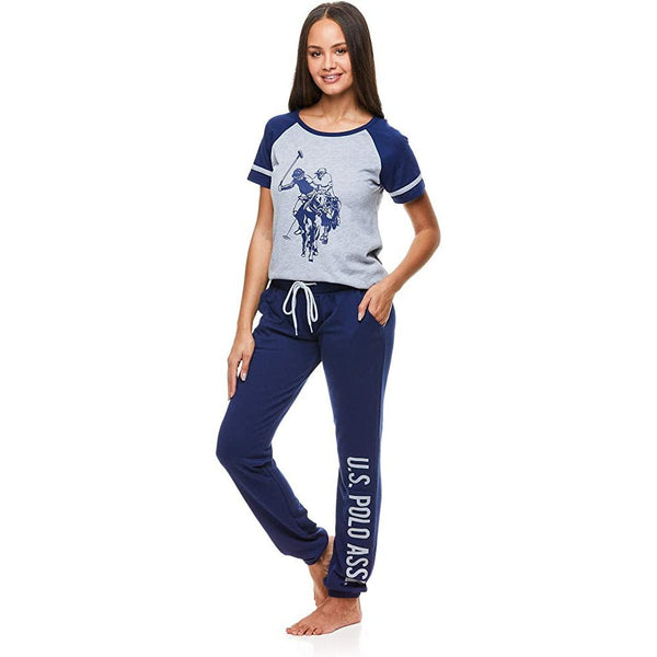 U.S Polo 2pcs Pajamas For Women, M (Grey) - Hatolna Shop