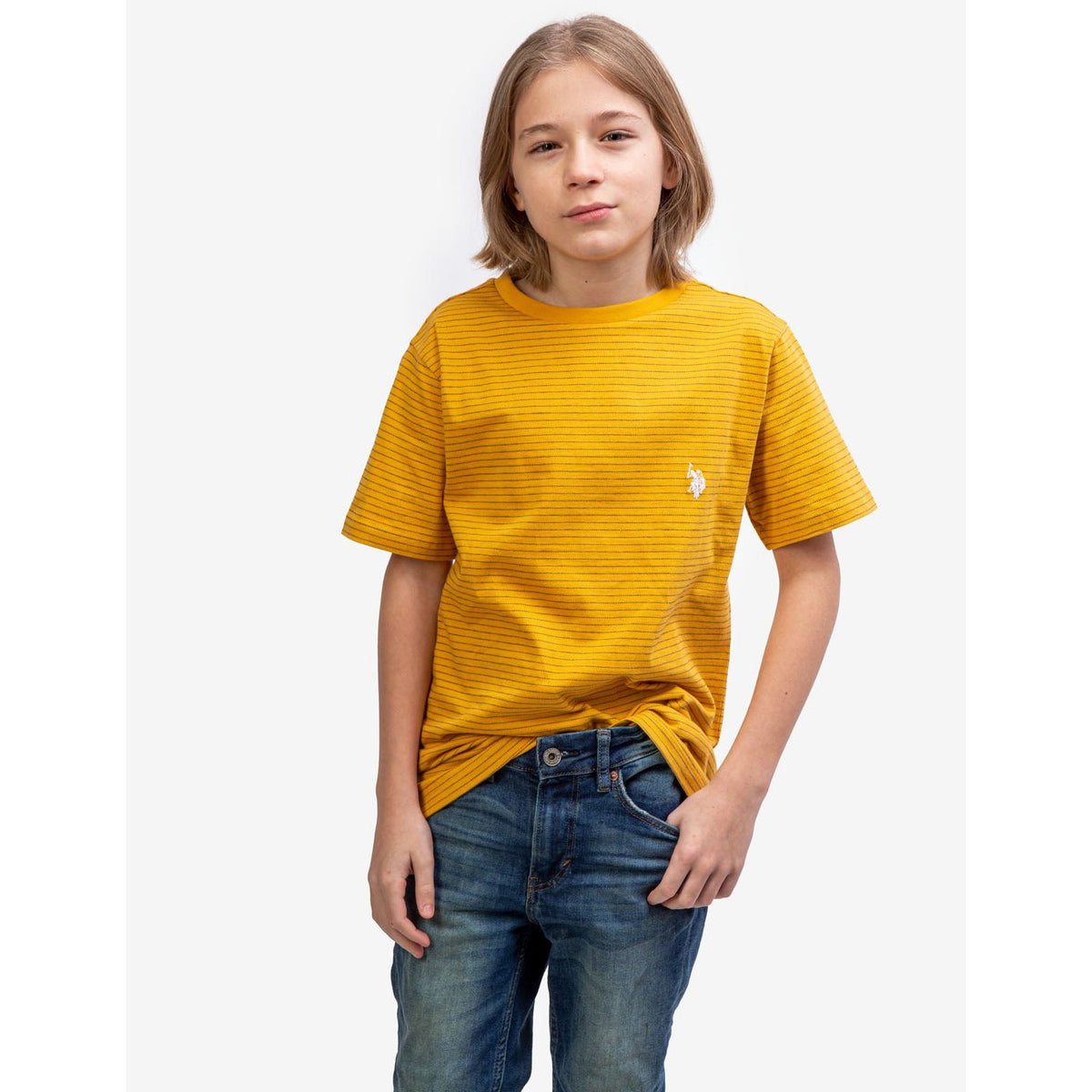 U.S. Polo Boys Dash Stripe Crewneck T-shirt, 14-16T - Hatolna Shop