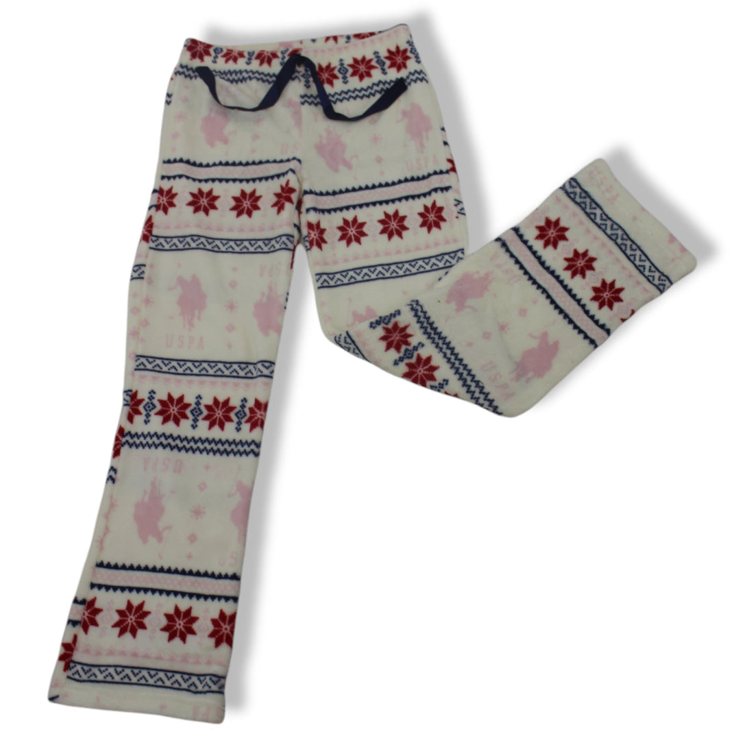 U.S Polo Fleece Pajama Pants For Women, M - Hatolna Shop