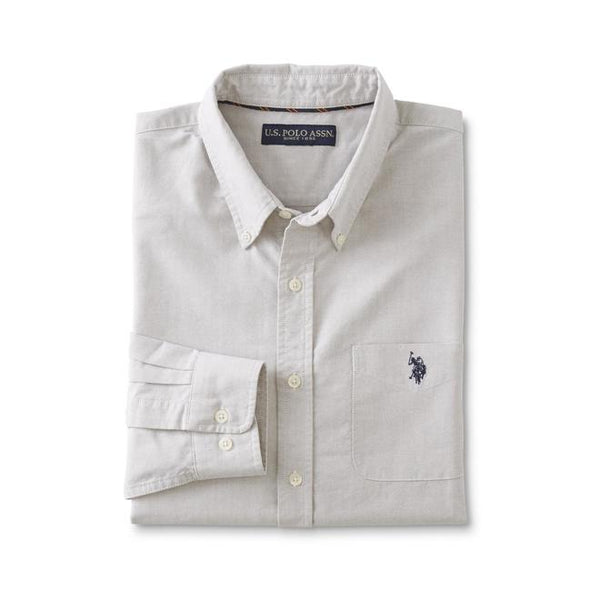 ‏ U.S Polo Men's Classic Fit Oxford Shirt, L - Hatolna Shop