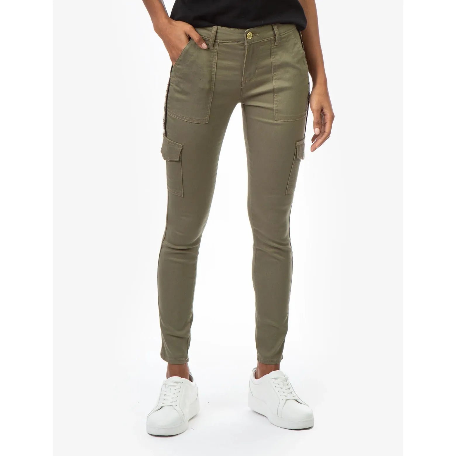 U.S. Polo Mid Rise Bling Cargo Jeggings for Kids, 12T - Hatolna Shop