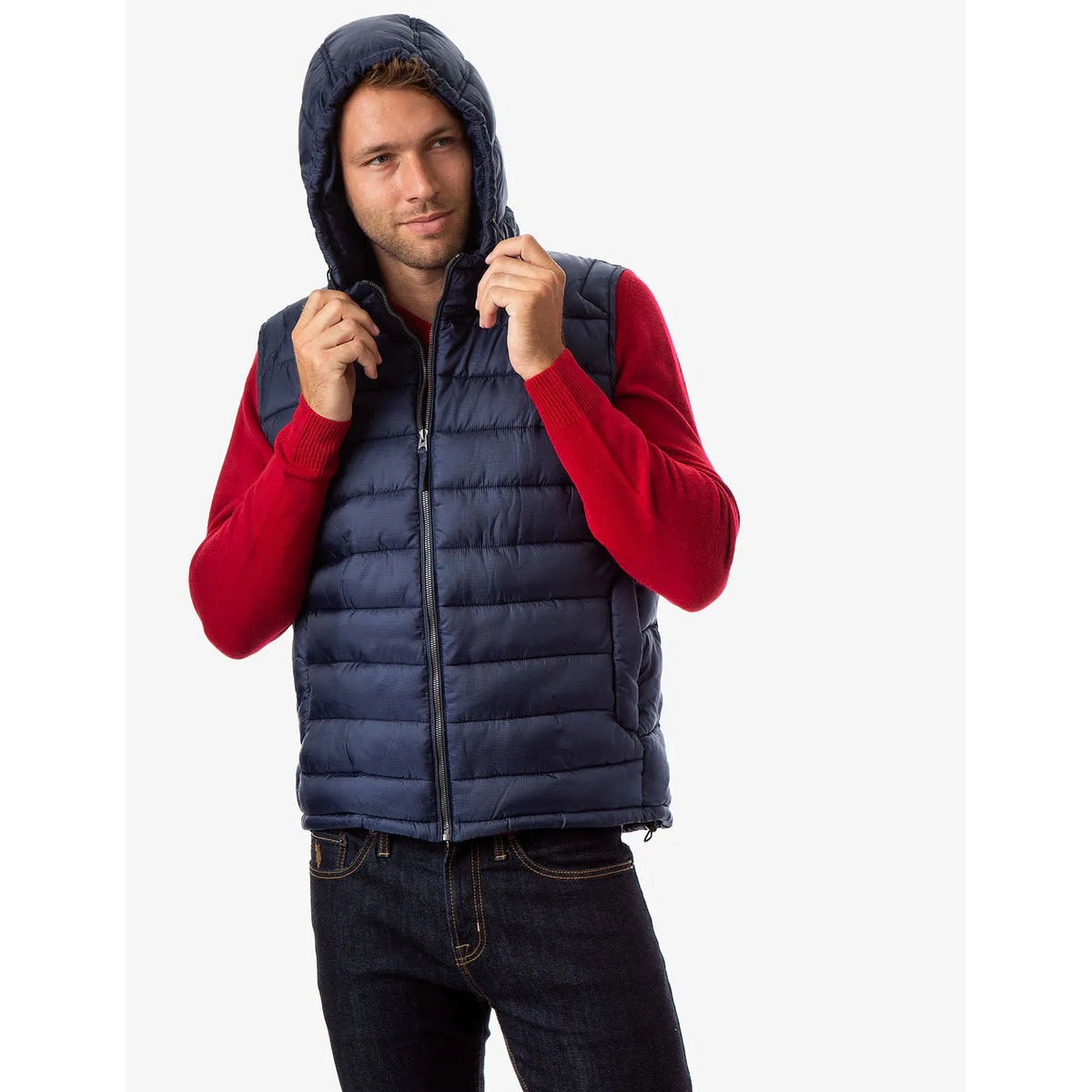U.S. Polo Puffer Vest with Hood For Men, XL - Hatolna Shop